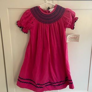NWT Smocked Auctions Hot Pink Corduroy Dress (3T)